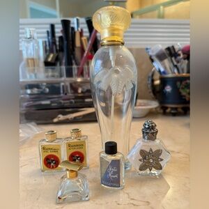 Assorted empty Glass Perfume Bottles